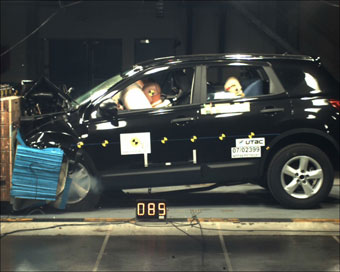 Краш-тест Nissan Qashqai. Фото EuroNCAP  Краш-тест Nissan Qashqai. Фото EuroNCAP