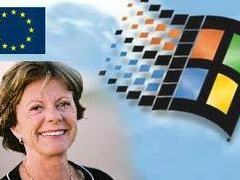 Эмблема Евросоюза, портрет Нили Кроес и логотип ОС Microsoft Windows Эмблема Евросоюза, портрет Нили Кроес и логотип ОС Microsoft Windows