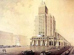 Нереализованный проект "высотки" - Дом книги, 1934 год. Иллюстрация с сайта muar.ru Нереализованный проект "высотки" - Дом книги, 1934 год. Иллюстрация с сайта muar.ru