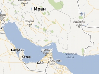 Персидский залив. Скриншот сайта maps.google.com
