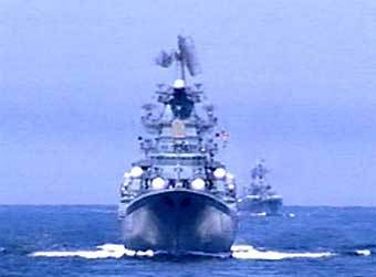 Корабли ВМФ РФ во время учений в Балтийском море. Кадр телеканала "Россия", архив